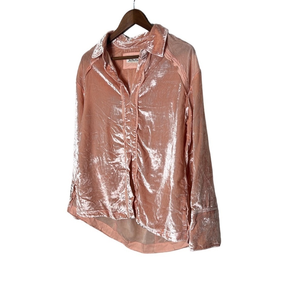 NWOT Free People Marianne Velvet Shirt - Picture 7 of 15